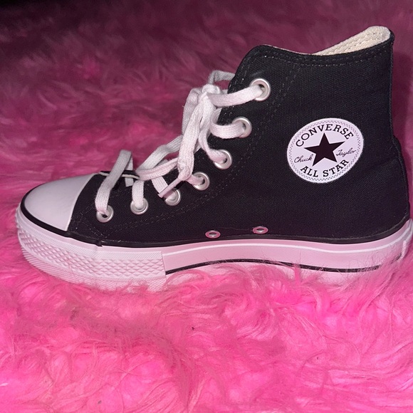 Converse Black Platform High Tops size 6 - Picture 2 of 6